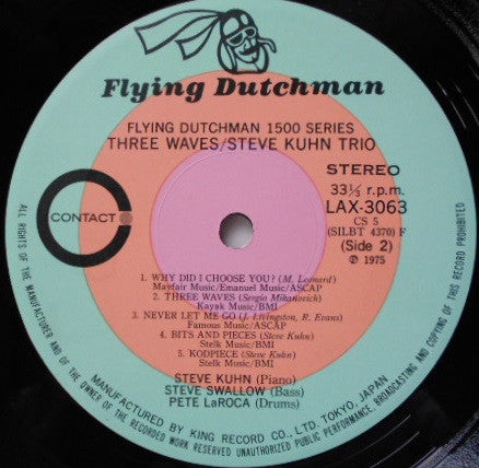 Steve Kuhn Trio - Three Waves (Vinyl, LP, Album, Limited Edition, Reissue) Very Good Plus (VG+) / Very Good (VG)