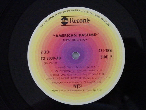 Three Dog Night - American Pastime (Vinyl, LP, Album) Very Good (VG) / Very Good Plus (VG+)