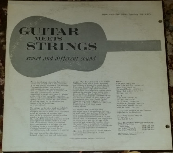 Duane Eddy - Twangy Guitar Silky Strings (Vinyl, LP, Album, Stereo) Good Plus (G+) / Good Plus (G+)