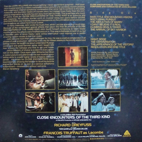 John Williams (4) - Close Encounters Of The Third Kind (Original Motion Picture Soundtrack) (Vinyl, LP, Album, Stereo) Very Good Plus (VG+) / Very Good Plus (VG+)