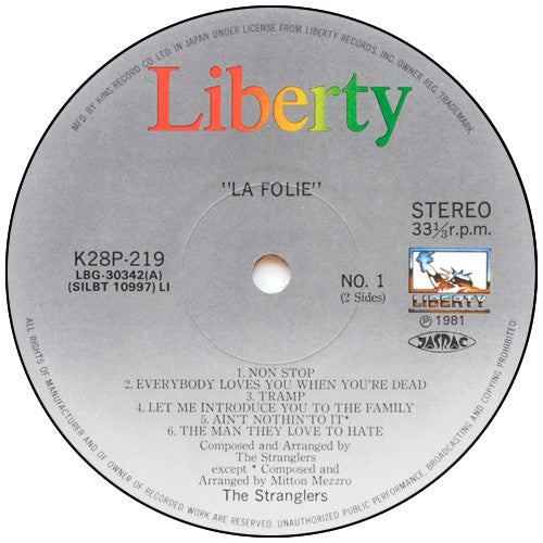 The Stranglers - La Folie = 狂人館ラ・フォリー (Vinyl, LP, Album) Near Mint (NM or M-) / Near Mint (NM or M-)