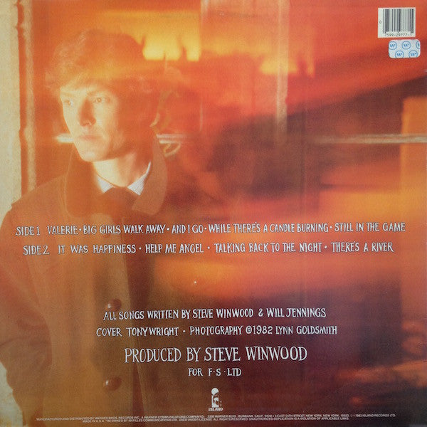 Steve Winwood - Talking Back To The Night (Vinyl, LP, Album) Very Good (VG) / Very Good (VG)
