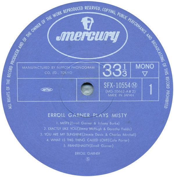 Erroll Garner - Erroll Garner Plays Misty (Vinyl, LP, Album, Repres...