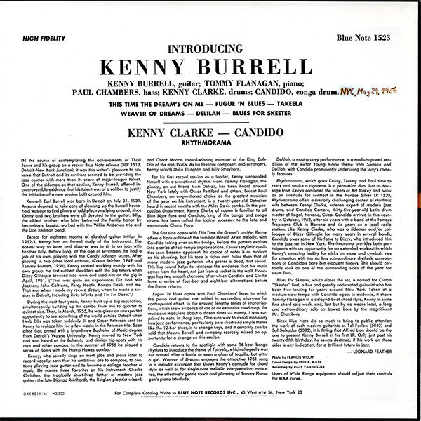 Kenny Burrell - Introducing Kenny Burrell (Vinyl, LP, Album, Reissue, Mono) Very Good Plus (VG+) / Very Good Plus (VG+)