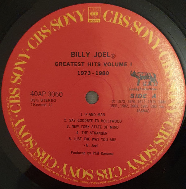 Billy Joel - Greatest Hits Volume I & Volume II (2xVinyl, LP, Compilation, Stereo) Near Mint (NM or M-) / Very Good Plus (VG+)