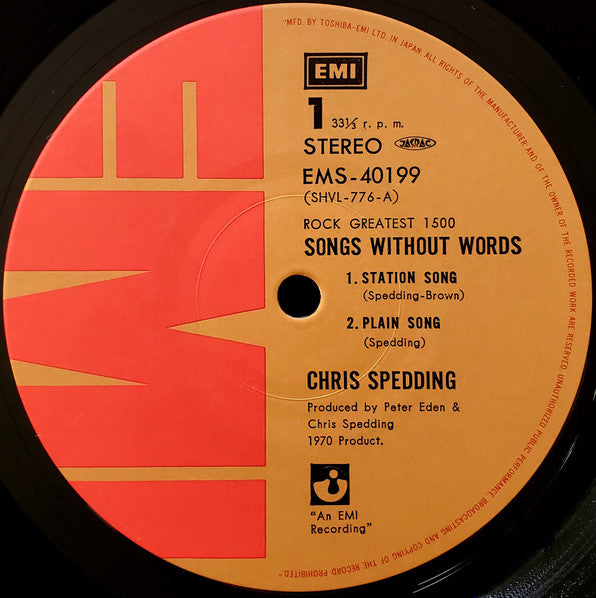 Chris Spedding - Songs Without Words (Vinyl, LP, Album, Reissue, Stereo) Near Mint (NM or M-) / Very Good Plus (VG+)