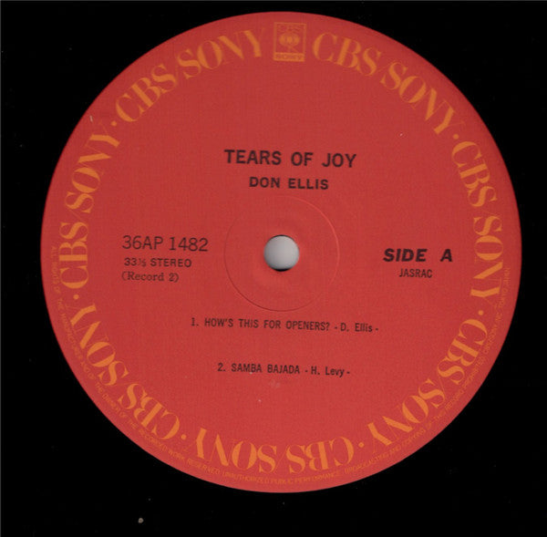 Don Ellis - Tears Of Joy (2xVinyl, LP, Album, Reissue, Stereo) Very Good (VG) / Good Plus (G+)