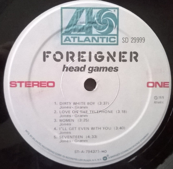 Foreigner - Head Games (Vinyl, LP, Album, Stereo) Very Good (VG) / Very Good (VG)
