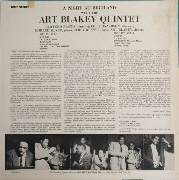 Art Blakey Quintet - A Night At Birdland Volume 1 (Vinyl, LP, Album...
