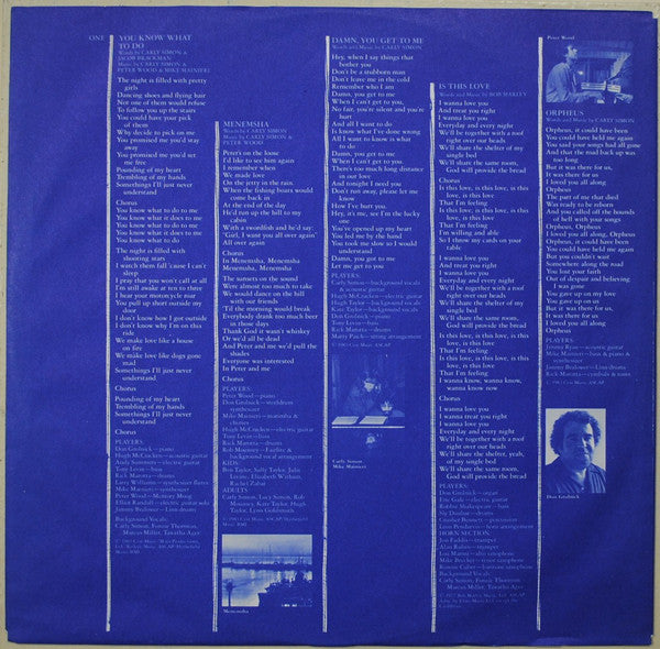Carly Simon - Hello Big Man (Vinyl, LP, Album) Very Good Plus (VG+) / Very Good Plus (VG+)