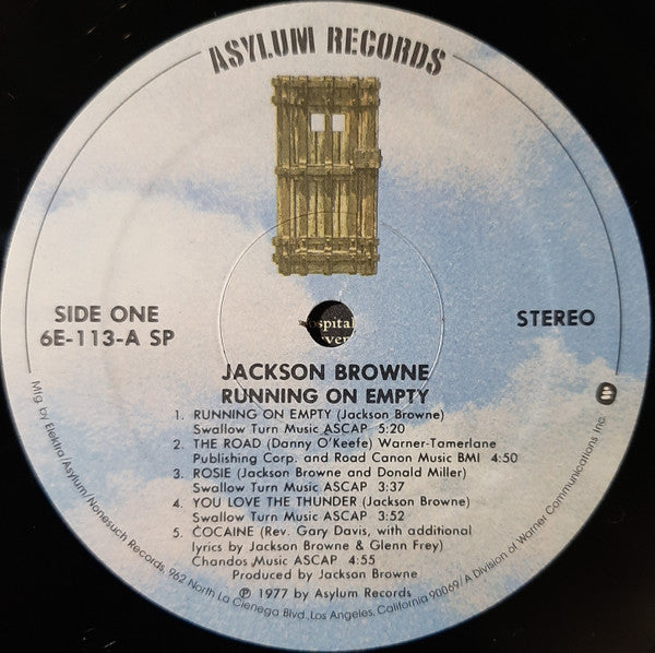 Jackson Browne - Running On Empty (Vinyl, LP, Album, Reissue) Very Good Plus (VG+) / Very Good Plus (VG+)