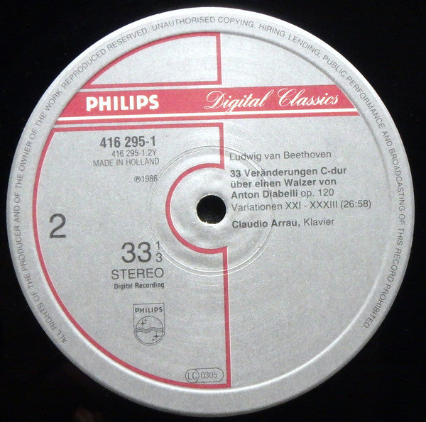 Ludwig van Beethoven - Diabelli Variationen (Vinyl, LP) Very Good Plus (VG+) / Very Good (VG)