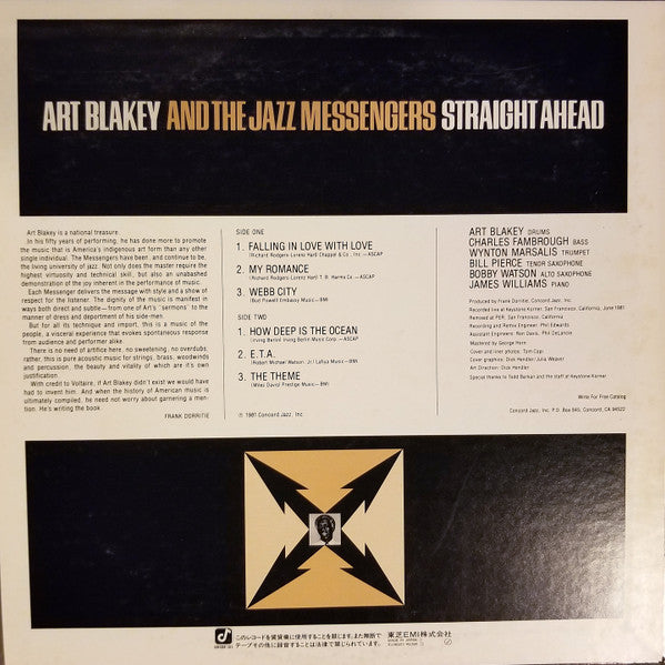 Art Blakey & The Jazz Messengers - Straight Ahead (Vinyl, LP, Album) Very Good Plus (VG+) / Very Good Plus (VG+)