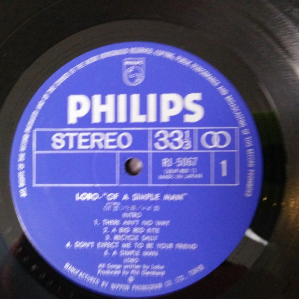 Lobo (3) - Of A Simple Man (Vinyl, LP, Album) Very Good Plus (VG+) / Very Good (VG)