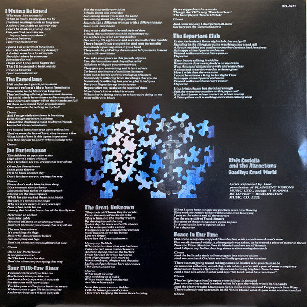 Elvis Costello & The Attractions - Goodbye Cruel World (Vinyl, LP, ...