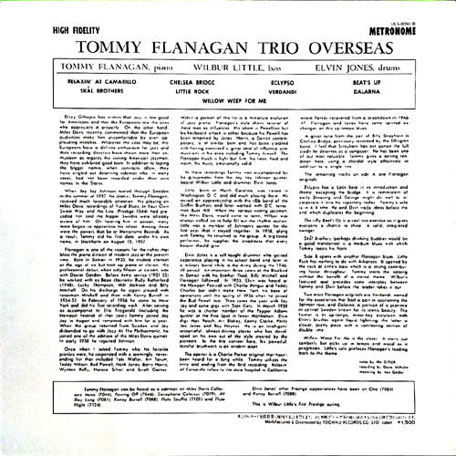 Tommy Flanagan - Overseas (Vinyl, LP, Album, Reissue, Mono) Very Good (VG) / Very Good (VG)