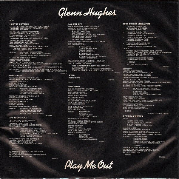 Glenn Hughes - Play Me Out (Vinyl, LP, Album, Promo) Very Good Plus (VG+) / Very Good (VG)