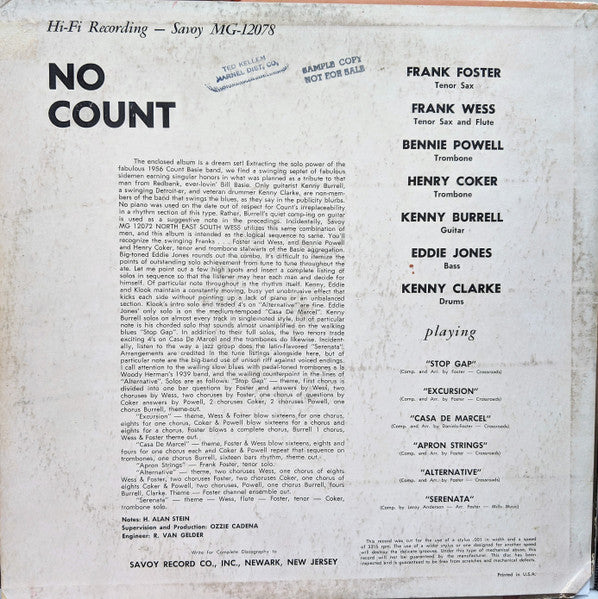 Frank Foster - No' Count (Vinyl, LP, Album) Very Good (VG) / Good Plus (G+)