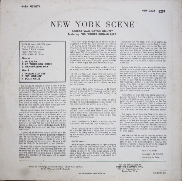 George Wallington Quintet - The New York Scene (Vinyl, LP, Album, R...