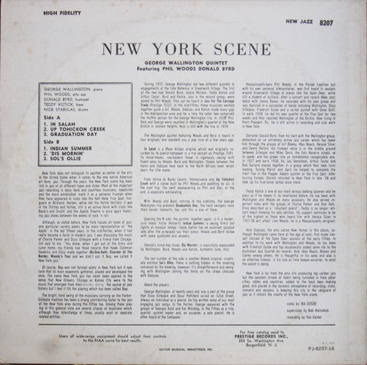 George Wallington Quintet - The New York Scene (Vinyl, LP, Album, R...