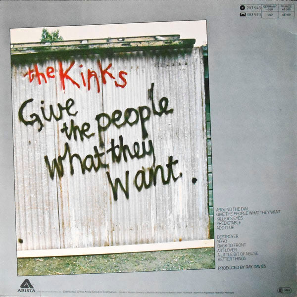The Kinks - Give The People What They Want (Vinyl, LP, Album, Reissue) Very Good (VG) / Very Good Plus (VG+)