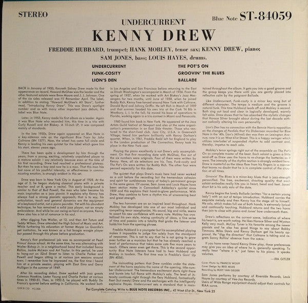 Kenny Drew - Undercurrent (Vinyl, LP, Album, Reissue, Stereo) Near Mint (NM or M-) / Very Good Plus (VG+)