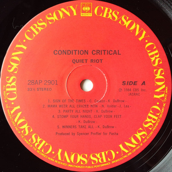Quiet Riot - Condition Critical (Vinyl, LP, Album)
