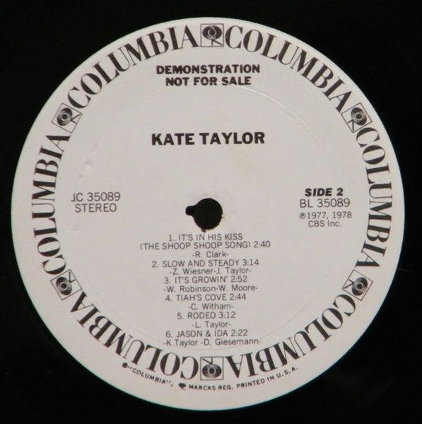 Kate Taylor - Kate Taylor (Vinyl, LP, Album, Promo) Very Good (VG) / Very Good (VG)