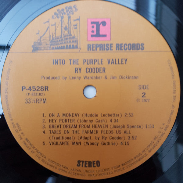 Ry Cooder - Into The Purple Valley (Vinyl, LP, Album, Limited Edition)