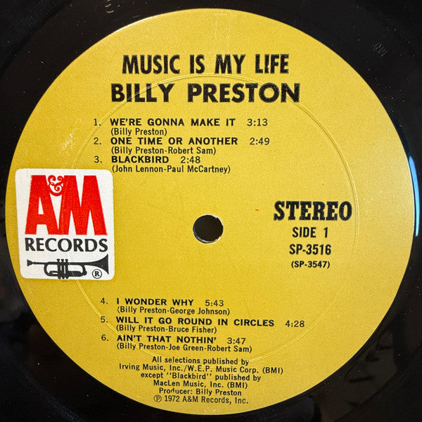 Billy Preston - Music Is My Life (Vinyl, LP, Album) Very Good (VG) / Very Good (VG)