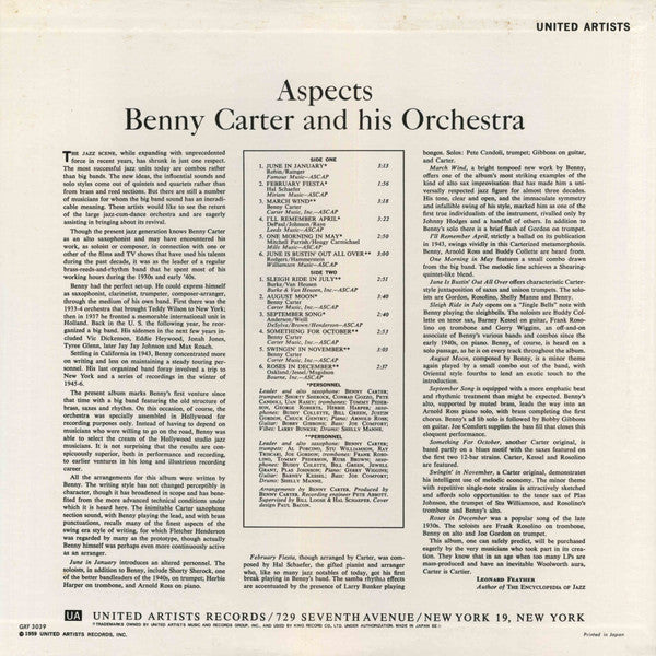 Benny Carter And His Orchestra - Aspects (Vinyl, LP, Album, Reissue...
