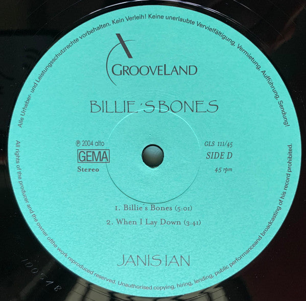 Janis Ian - Billie's Bones (Vinyl, Vinyl, LP, Album, 12", 45 RPM, Stereo) Very Good Plus (VG+) / Near Mint (NM or M-)