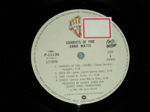 Ernie Watts - Chariots Of Fire (Vinyl, LP, Album) Very Good (VG) / Very Good Plus (VG+)