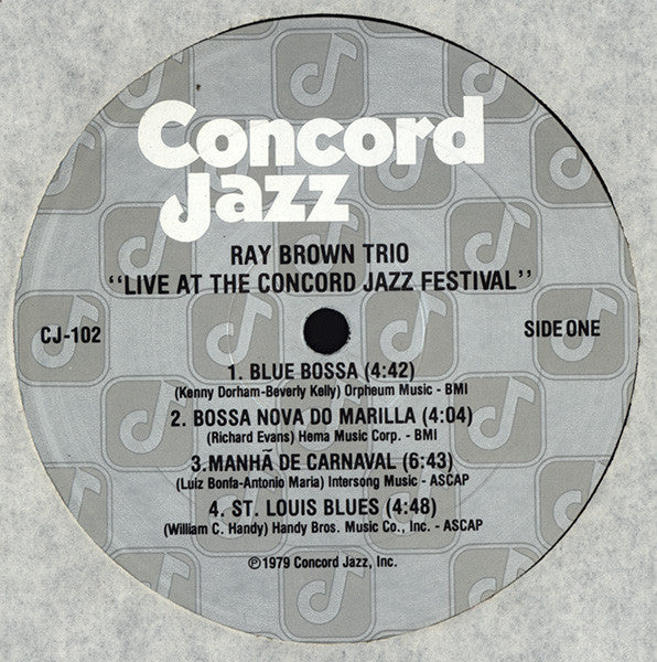 Ray Brown Trio - Live At The Concord Jazz Festival 1979 (Vinyl, LP,...