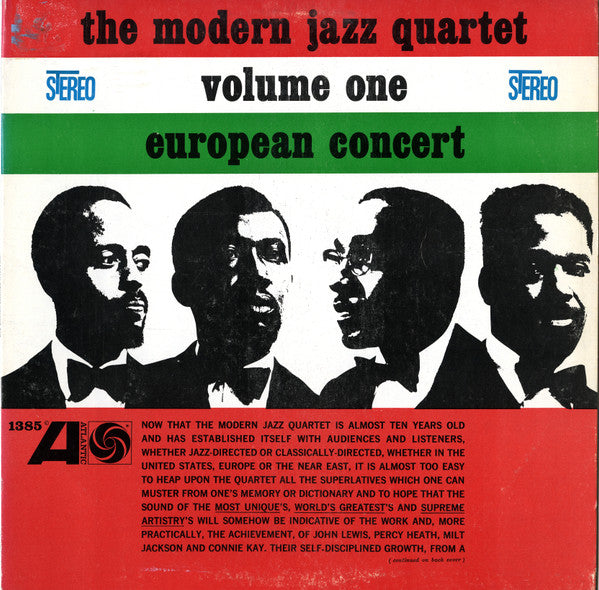 The Modern Jazz Quartet - European Concert : Volume One (Vinyl, LP, Album, Stereo) Good Plus (G+) / Good Plus (G+)