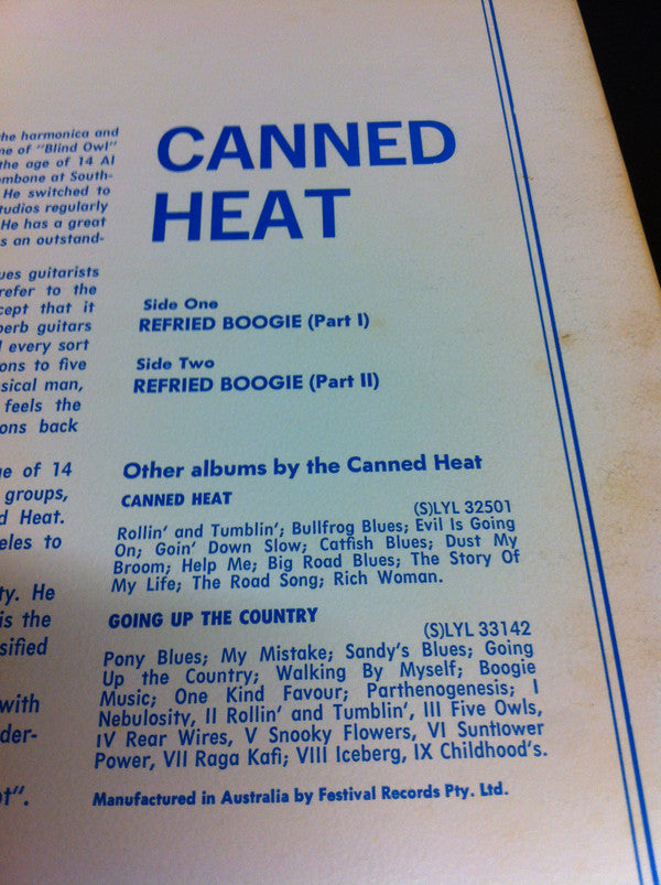 Canned Heat - Living The Blues (Vinyl, LP, Album, Reissue, Stereo) Near Mint (NM or M-) / Very Good (VG)