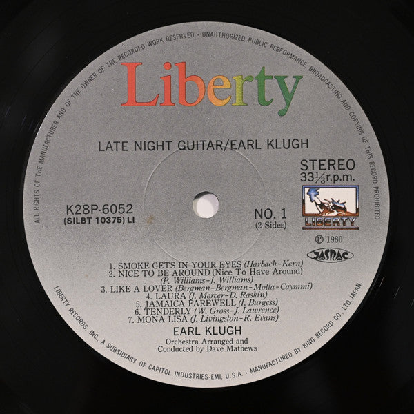 Earl Klugh - Late Night Guitar (Vinyl, LP, Album) Good Plus (G+) / Very Good Plus (VG+)