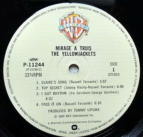 Yellowjackets - Mirage À Trois (Vinyl, LP, Album) Near Mint (NM or M-) / Very Good Plus (VG+)