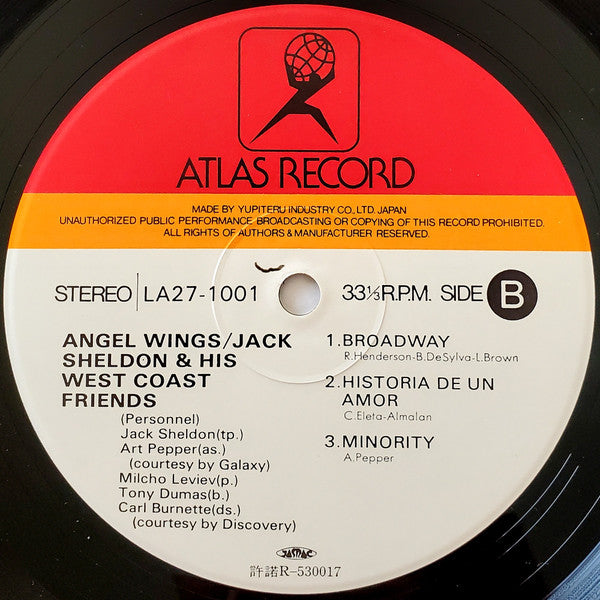 Jack Sheldon & His West Coast Friends - Angel Wings (Vinyl, LP, Album, Stereo) Near Mint (NM or M-) / Very Good Plus (VG+)