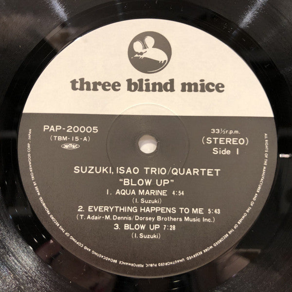 Isao Suzuki Trio - Blow Up (Vinyl, LP, Album, Reissue, Stereo) Very Good Plus (VG+) / Very Good (VG)