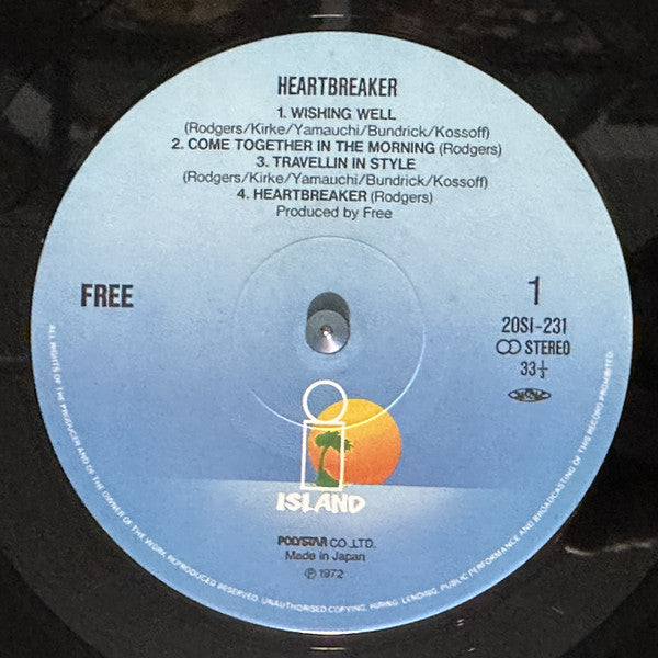Free - Heartbreaker (Vinyl, LP, Album, Reissue) Very Good Plus (VG+) / Very Good Plus (VG+)