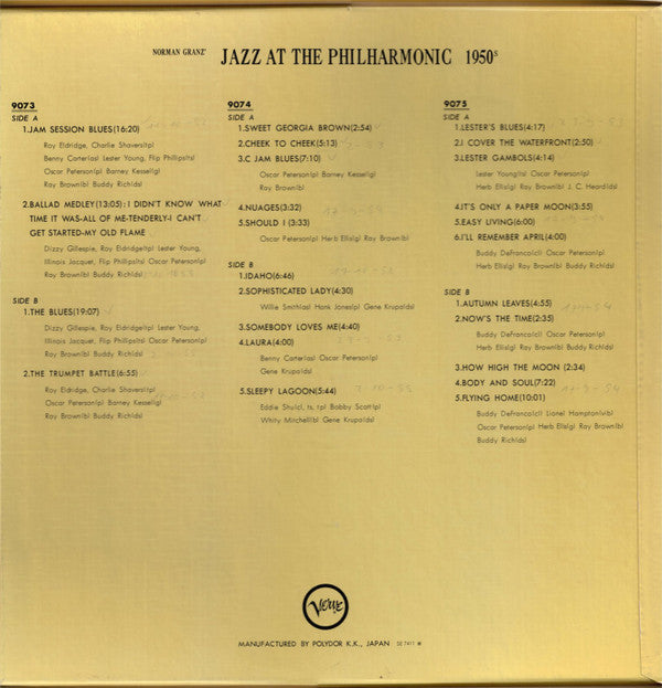 Jazz At The Philharmonic - 1950s (3xVinyl, Box Set, LP, Mono) Near Mint (NM or M-) / Near Mint (NM or M-)