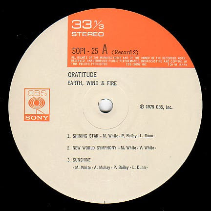 Earth, Wind & Fire - Gratitude (2xVinyl, LP, Album, Stereo) Very Good (VG) / Good Plus (G+)