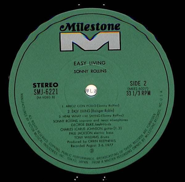 Sonny Rollins - Easy Living (Vinyl, LP, Album, Stereo)