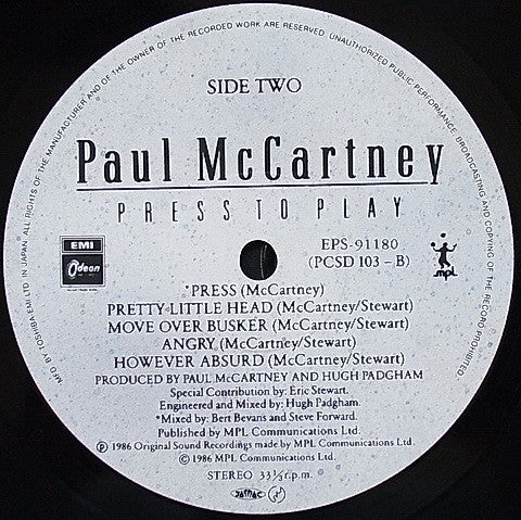 Paul McCartney - Press To Play (Vinyl, LP, Album, Stereo)