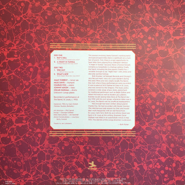 Jimmy Forrest - Live At The Barrel (Vinyl, LP, Album, Mono) Near Mint (NM or M-) / Very Good Plus (VG+)