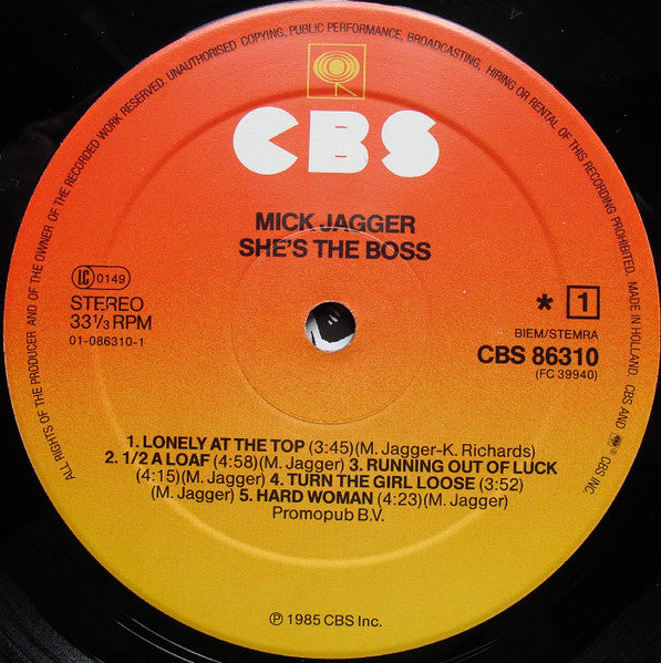 Mick Jagger - She's The Boss (Vinyl, LP, Album, Stereo) Very Good (VG) / Very Good Plus (VG+)