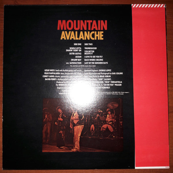 Mountain - Avalanche (Vinyl, LP, Album) Very Good Plus (VG+) / Good (G)