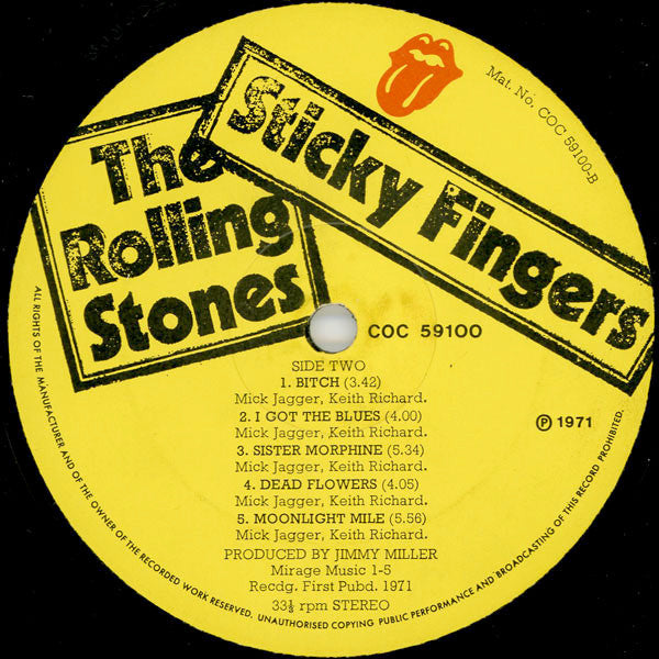 The Rolling Stones - Sticky Fingers (Vinyl, LP, Album) Good Plus (G+) / Very Good Plus (VG+)
