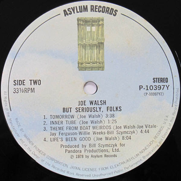 Joe Walsh - "But Seriously, Folks..." (Vinyl, LP, Album, Stereo)
